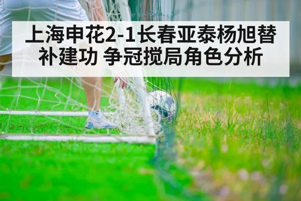 上海申花2-1长春亚泰杨旭替补建功 争冠搅局角色分析（j9 game）